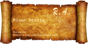 Rixer Attila névjegykártya